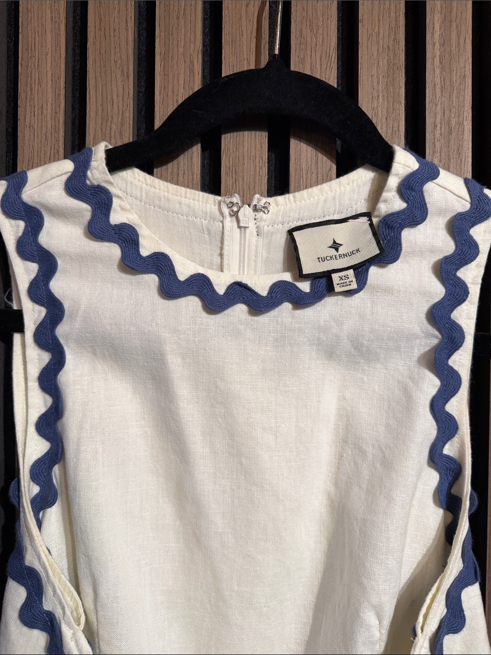 Tuckernuck Ivory Ric Rac Tie Brocks Dress - Picture 5 of 6
